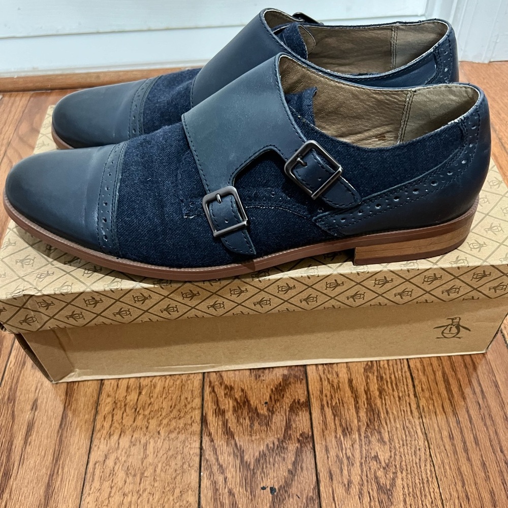 Original Penguin Monk Strap Shoes - Indigo Blue